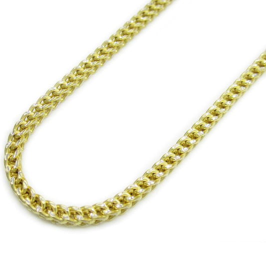 10K Yellow Gold 2MM Pave Hollow Franco Chain