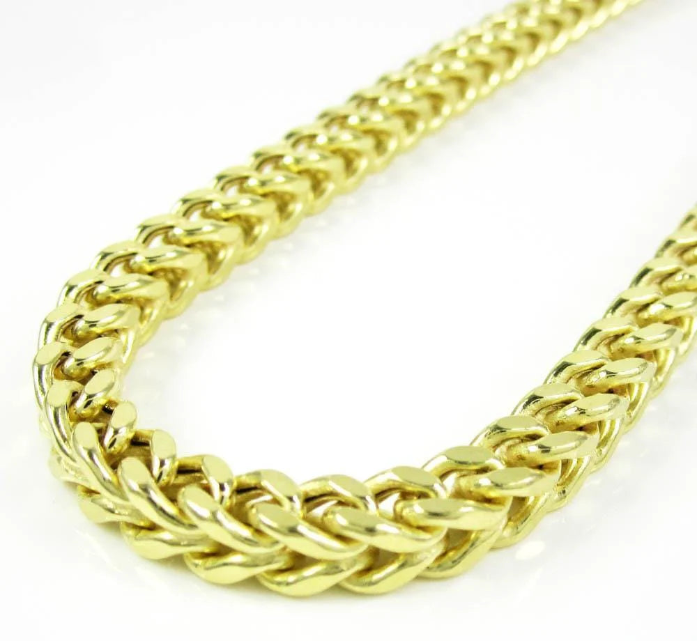 10K Yellow Gold 5.5MM Hollow Franco Chain