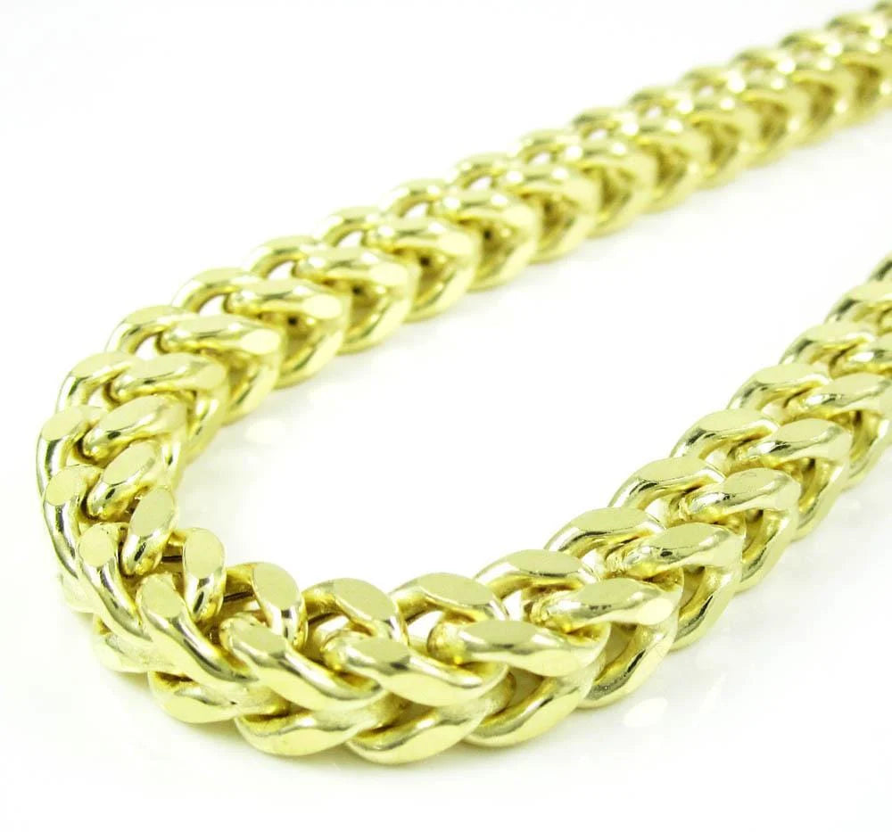 10K Yellow Gold 7MM Hollow Franco Chain