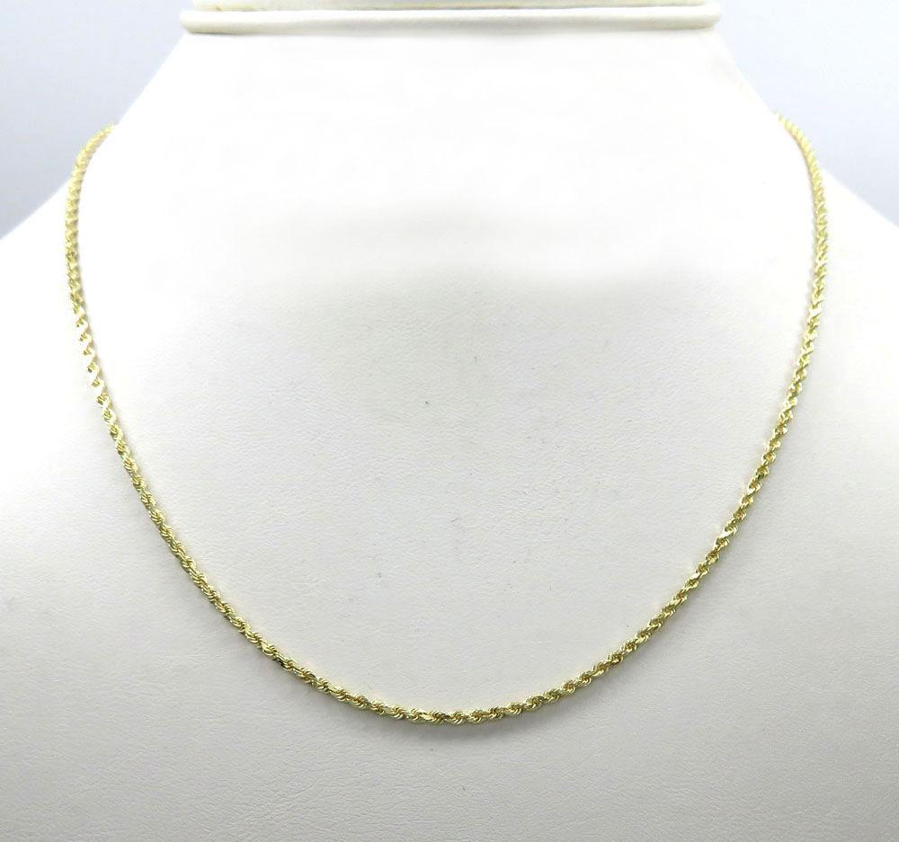 10K Yellow Gold 2.5MM Rope Chain Diamond Cut Necklace