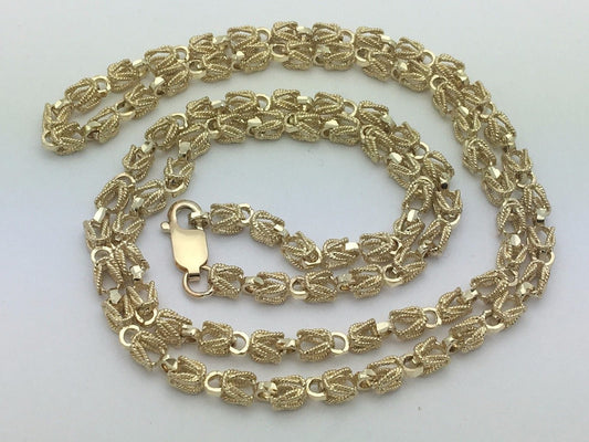 9MM Womens 10K Yellow Gold Turkish Style Link Chain