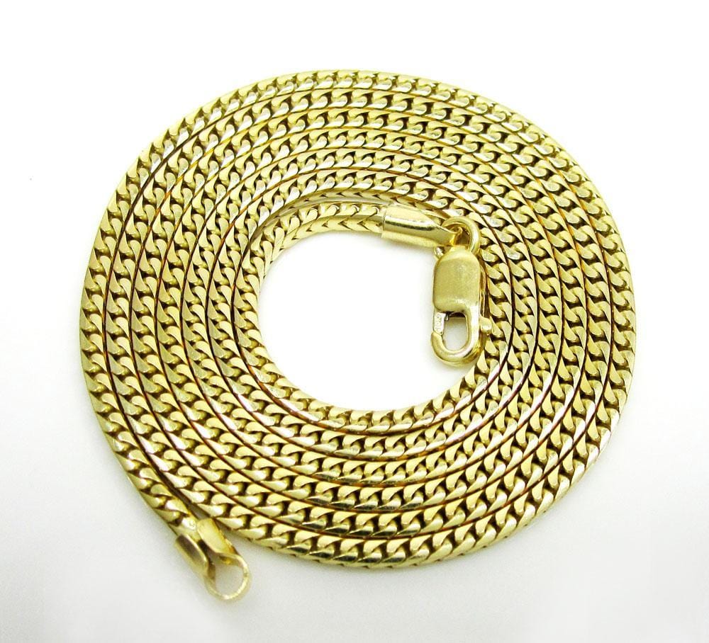 10K Yellow Gold 2.2MM Diamond Cut Franco Chain