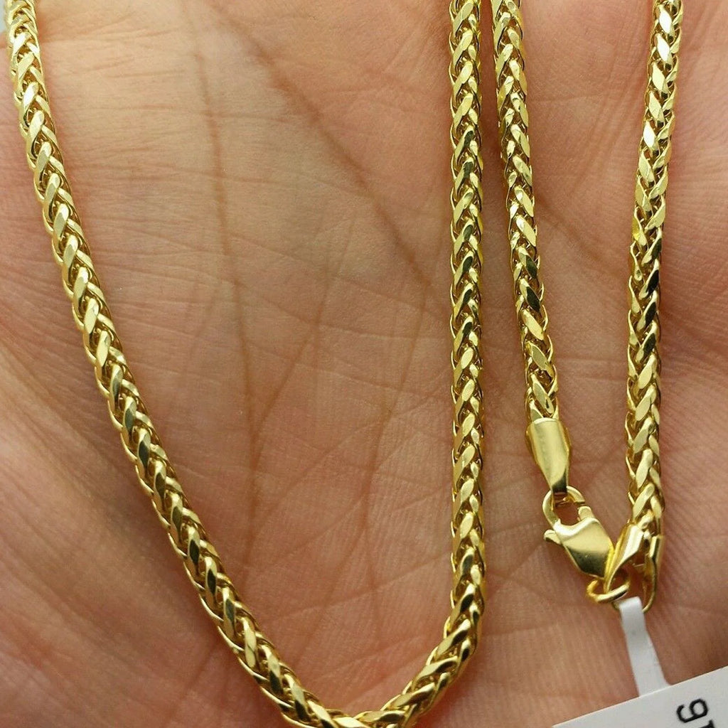 10K Yellow Gold 3MM Pave Hollow Franco Chain