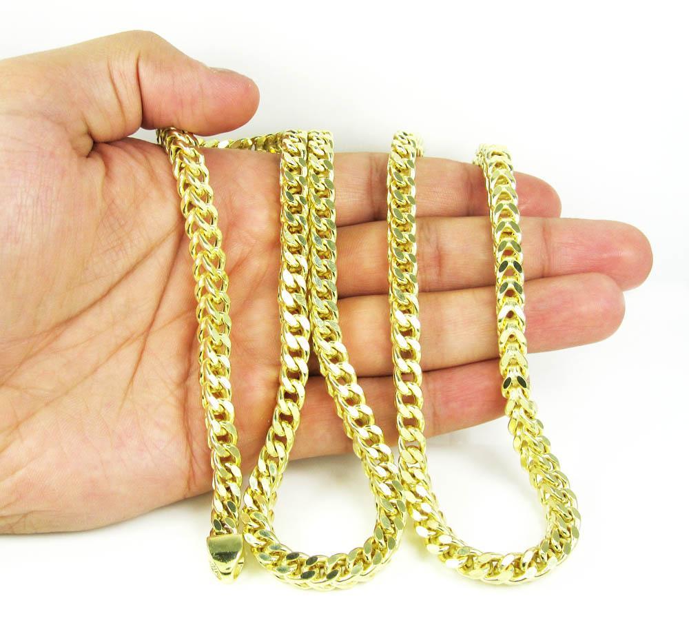 10K Yellow Gold 7MM Hollow Franco Chain