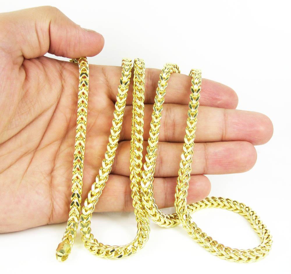 10K Yellow Gold 5.5MM Hollow Franco Chain