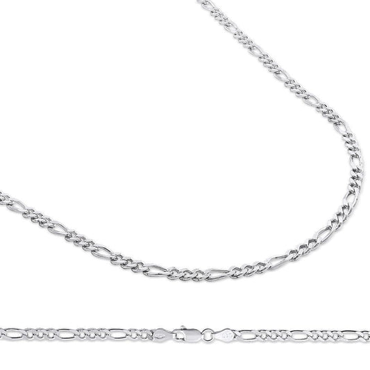 3.5MM 925 Sterling Silver Figaro Link Chain Necklace