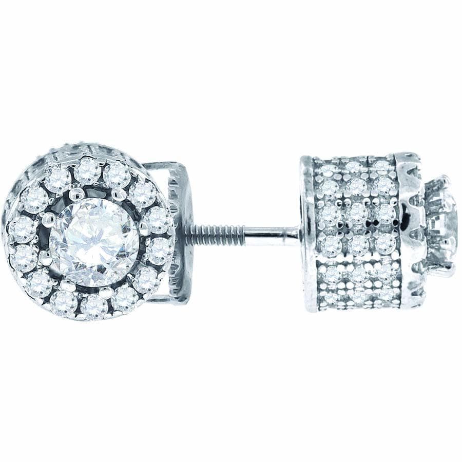 925 Sterling Silver Cubic Zirconia CZ Stud Unisex Earrings