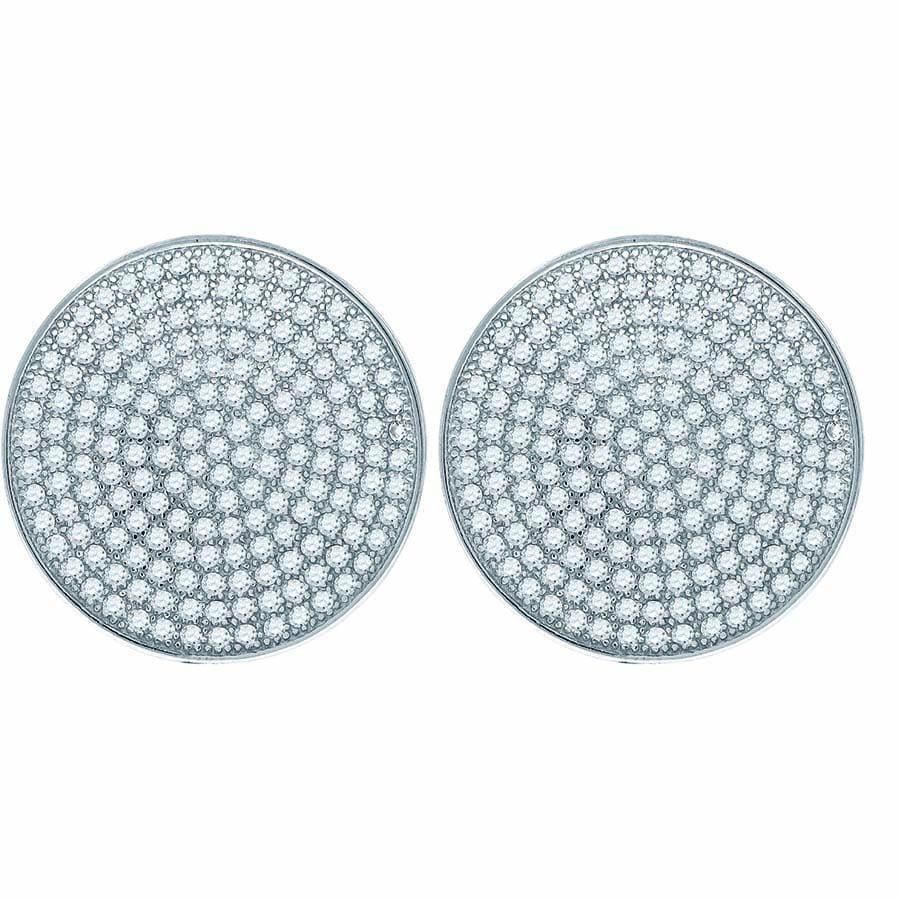 925 Sterling Silver Cubic Zirconia CZ Cluster Unisex Earrings