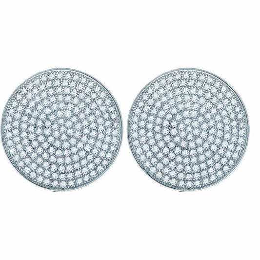 925 Sterling Silver Cubic Zirconia CZ Cluster Unisex Earrings