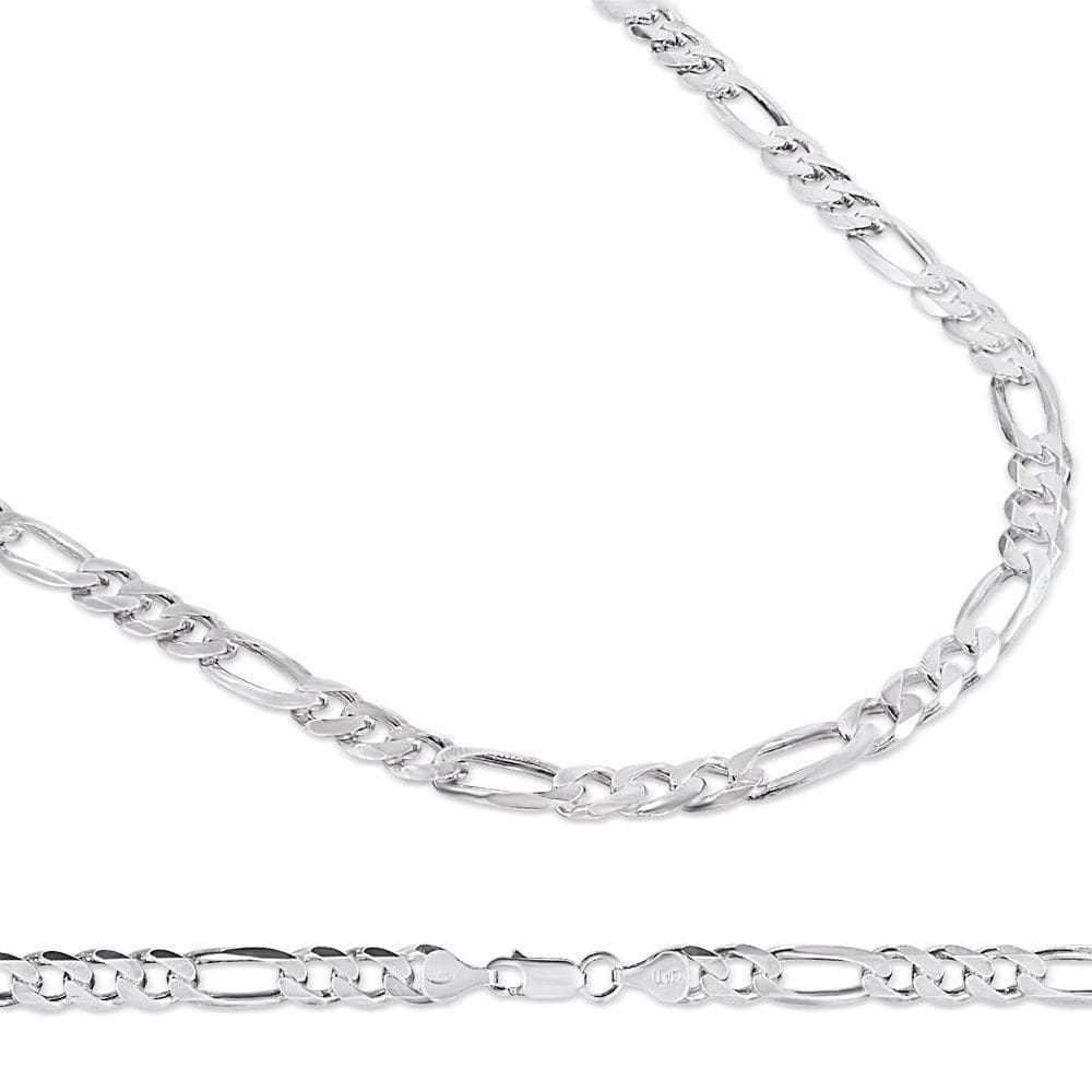 6.5MM 925 Sterling Silver Figaro Link Chain Necklace