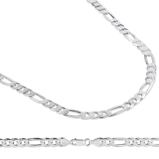 6.5MM 925 Sterling Silver Figaro Link Chain Necklace
