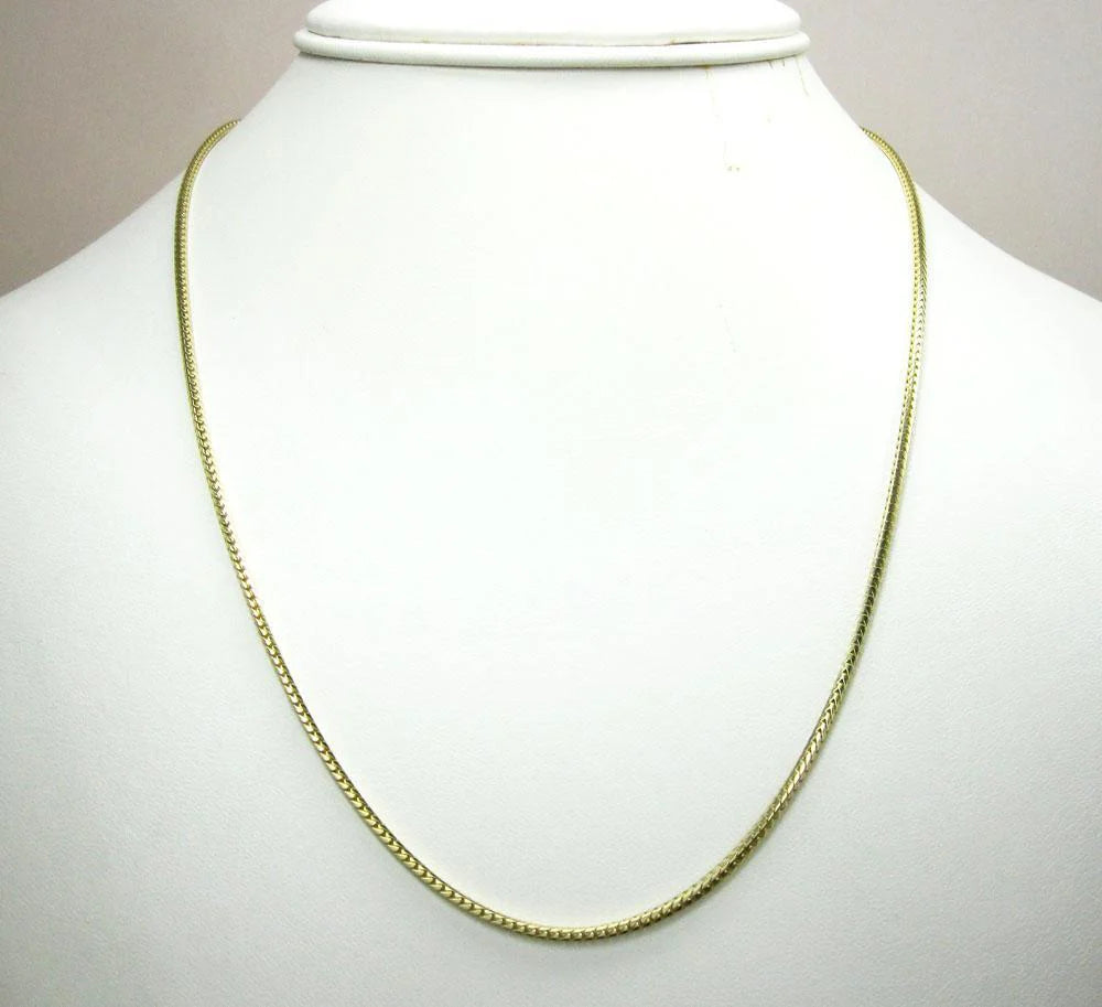 10K Yellow Gold 2.2MM Diamond Cut Franco Chain
