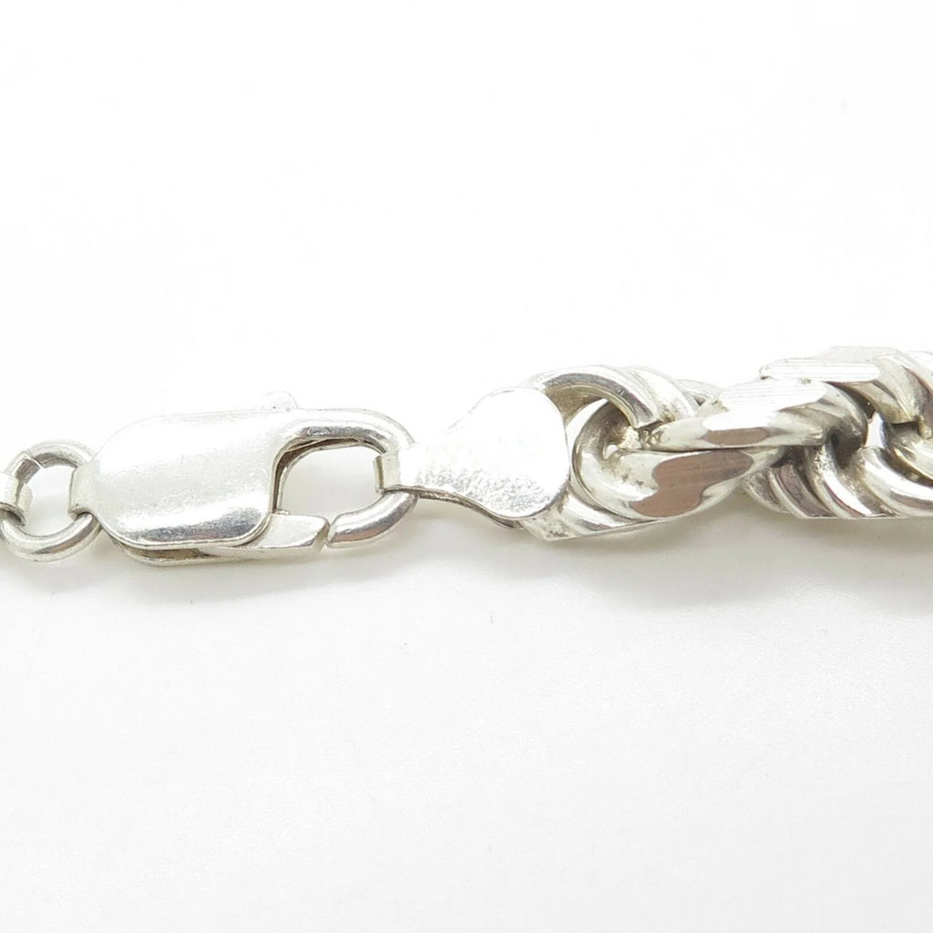 925 Sterling Silver 9MM Rope Chain Necklace