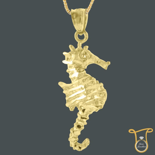 10kt Yellow Gold Seahorse Animal Fashion Charm Pendant
