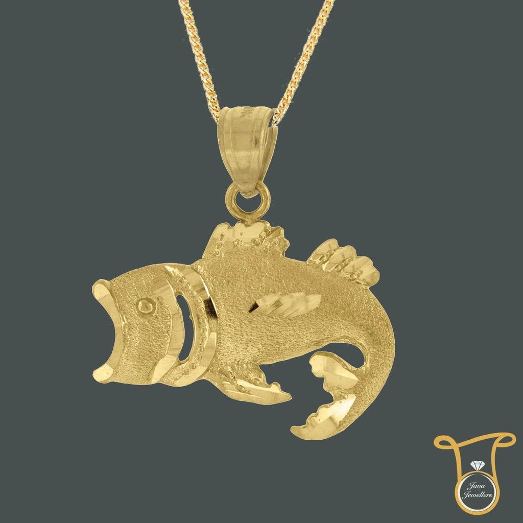 Women Fish Animal 10kt Yellow Gold Fashion Charm Pendant