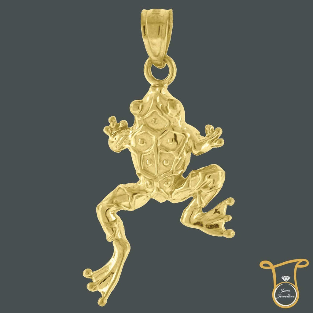 10kt Yellow Gold Frog Animal Fashion Charm Pendant