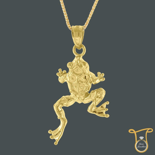 10kt Yellow Gold Frog Animal Fashion Charm Pendant