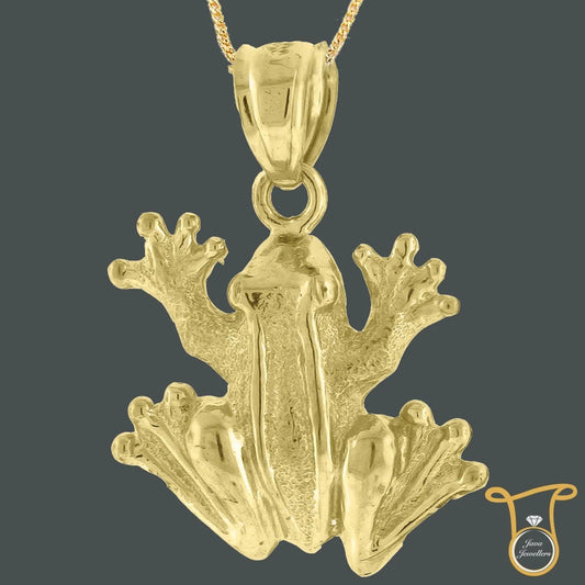 10kt Yellow Gold Fashion Charm Women's Frog Animal Pendant