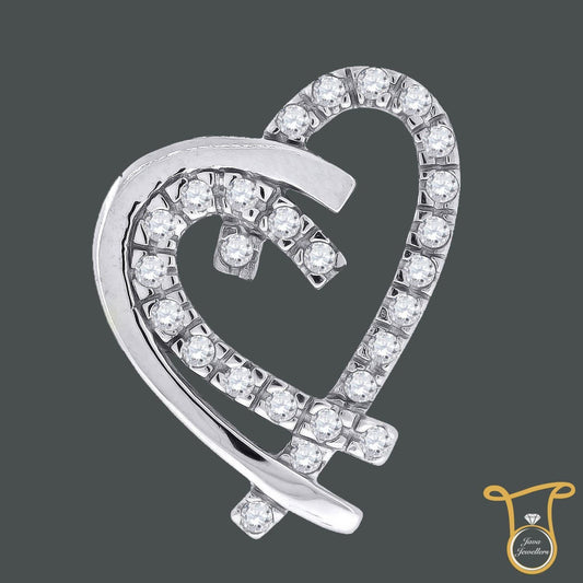 Women's Sterling Silver Round Cubic Zirconia CZ Heart Fashion Pendant