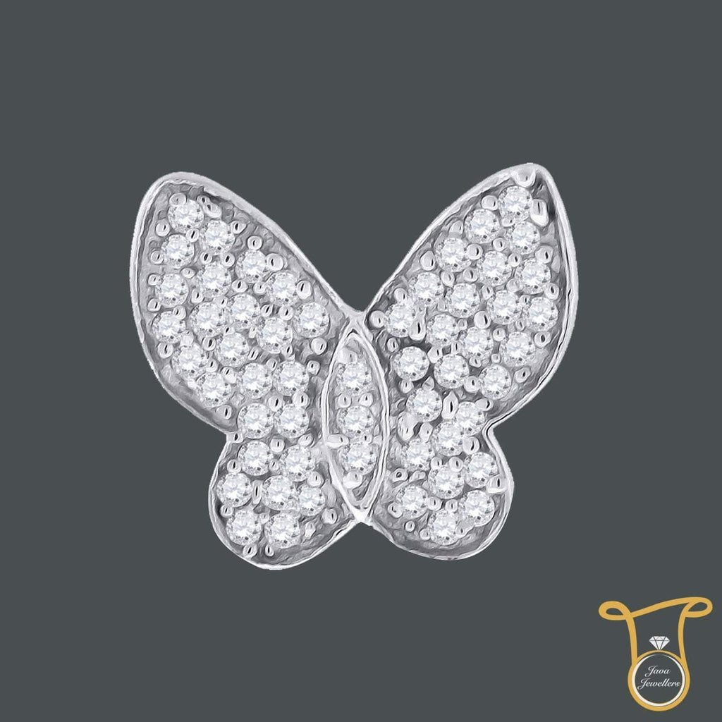 Sterling Silver Round Cubic Zirconia CZ Women's Butterfly Fashion Pendant