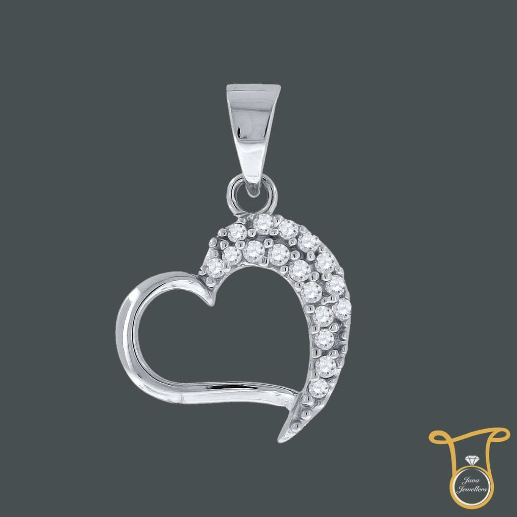 Sterling Silver Round Cubic Zirconia CZ Women's Heart Fashion Pendant