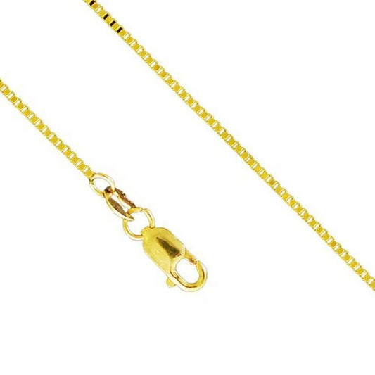 10K Yellow Gold 3.5MM Box Venetian Necklace Link Chain