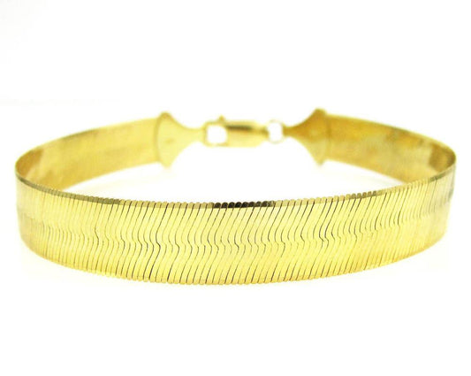 4MM 10K Yellow Gold Herringbone Necklace Chain