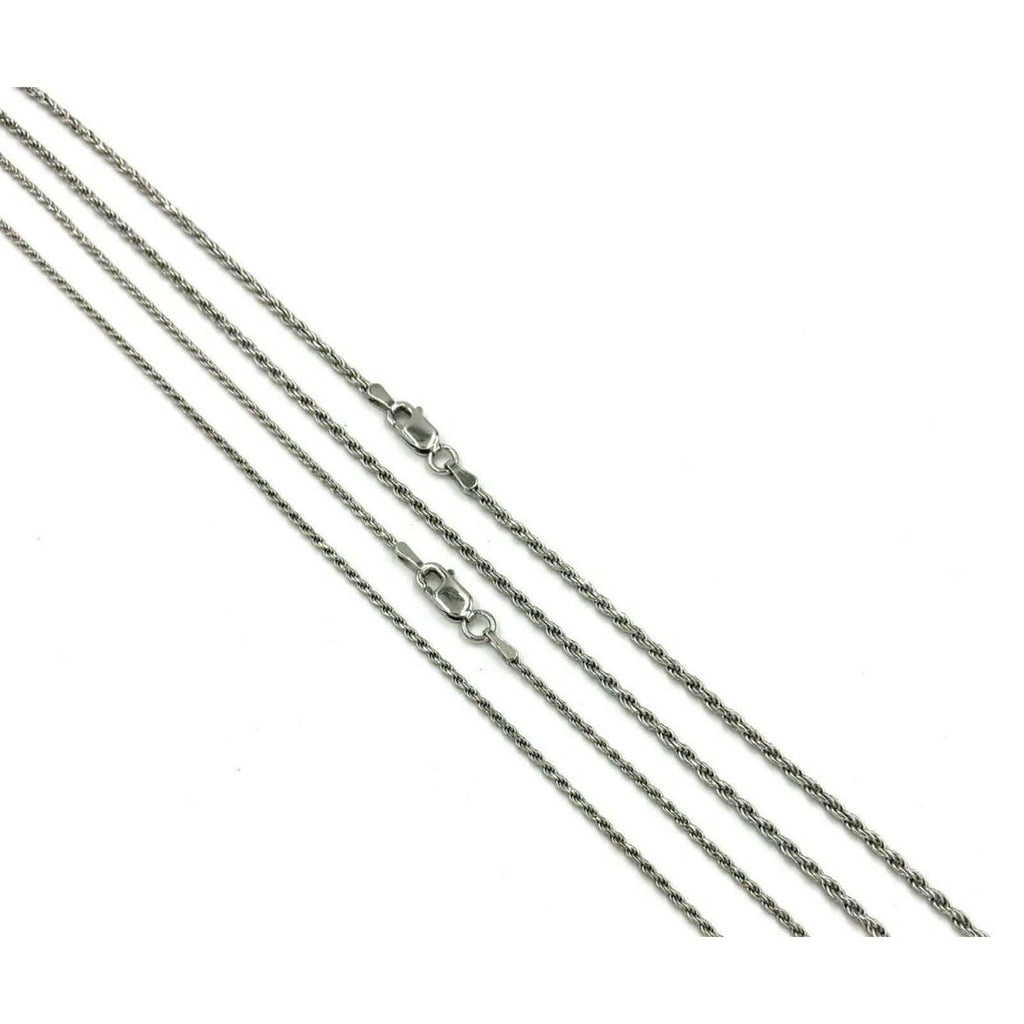 925 Sterling Silver 1MM Rope Chain Necklace