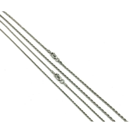 925 Sterling Silver 1MM Rope Chain Necklace