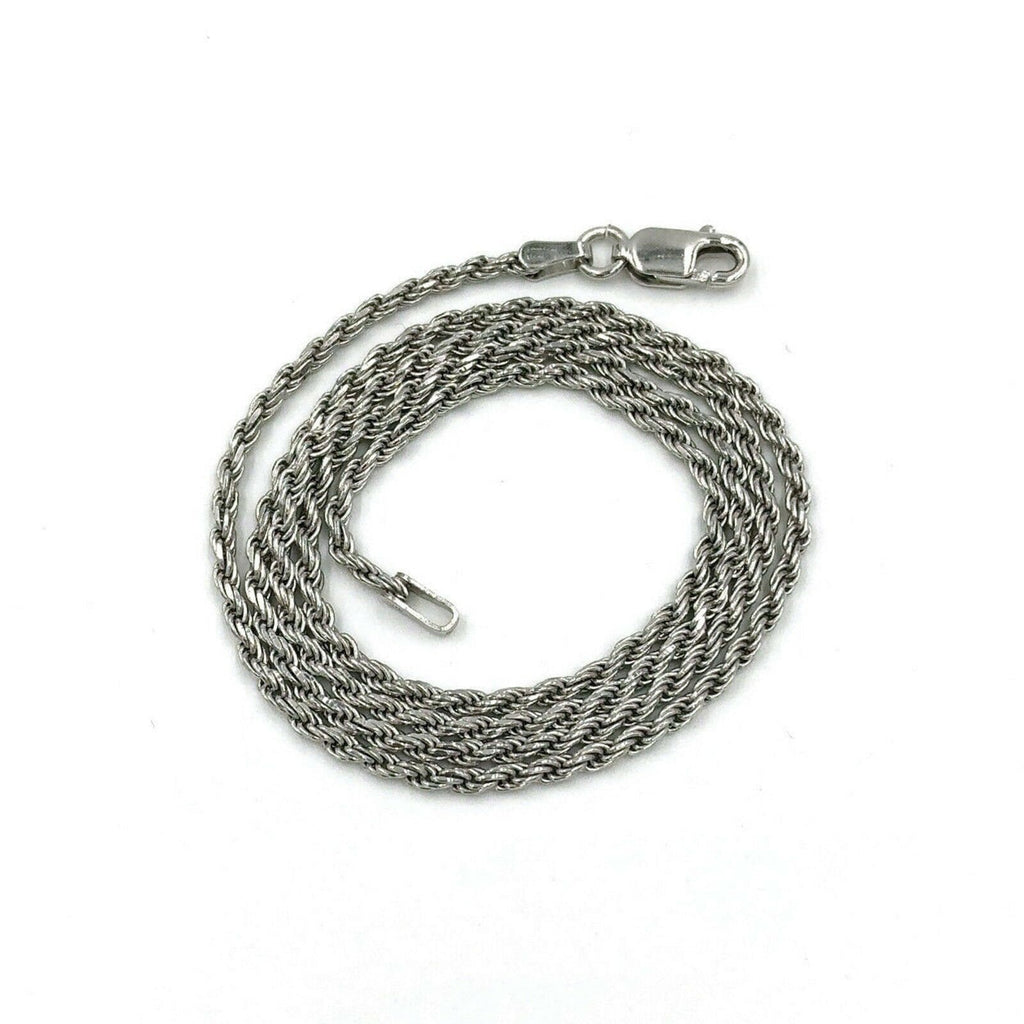 925 Sterling Silver 1MM Rope Chain Necklace