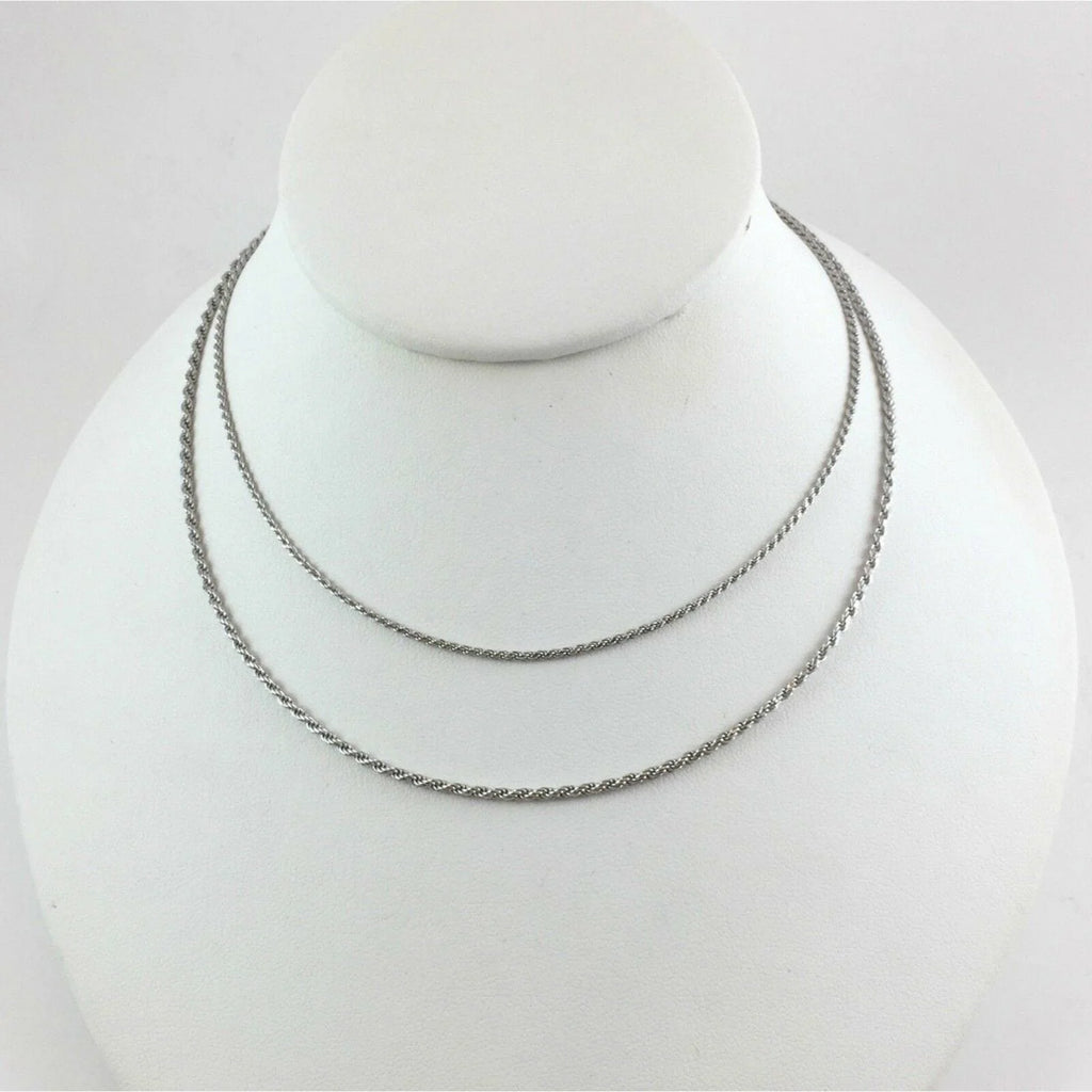 925 Sterling Silver 1MM Rope Chain Necklace